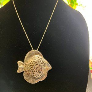 Fish Necklace 18K White Gold Plated